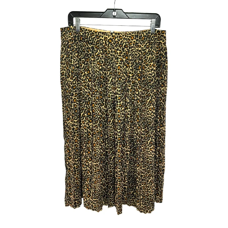 Pleated Skirt Midi By J. Crew In Animal Print, Size: 12