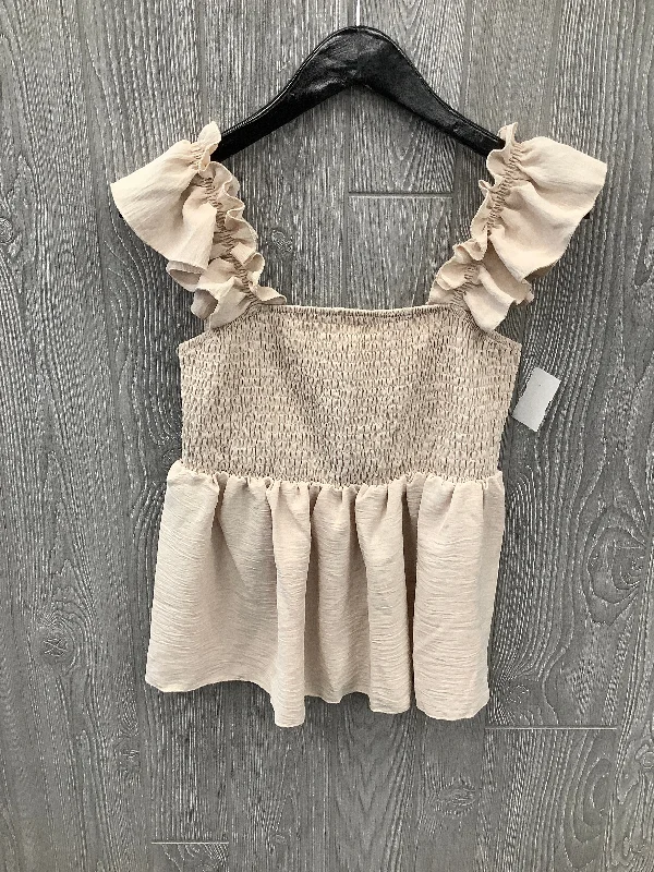 Top Sleeveless By Clothes Mentor In Tan, Size: L