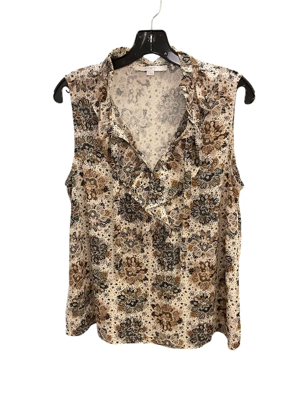 Top Sleeveless By Loft In Beige, Size: M