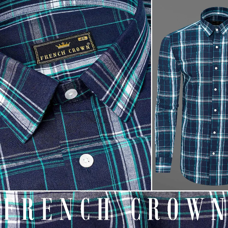 Rhino Blue Plaid Premium Cotton Shirt