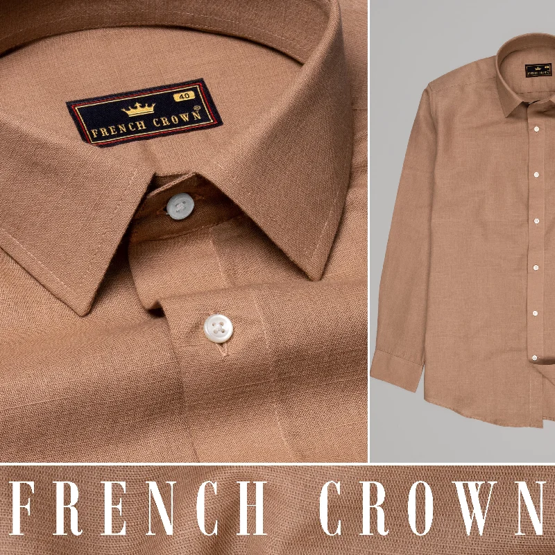 Sandal Brown Luxurious Linen Shirt