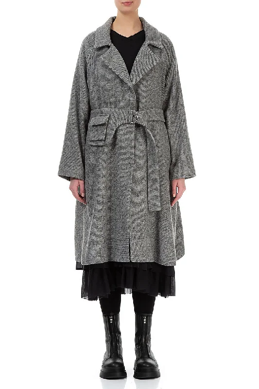 Belted Grey Wool Coat