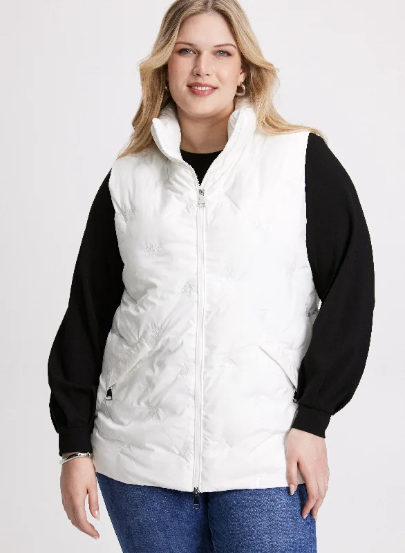 Sequin Detail Puffer Vest