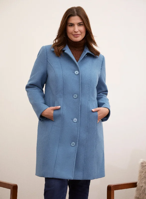 Stretch Wool Blend Coat